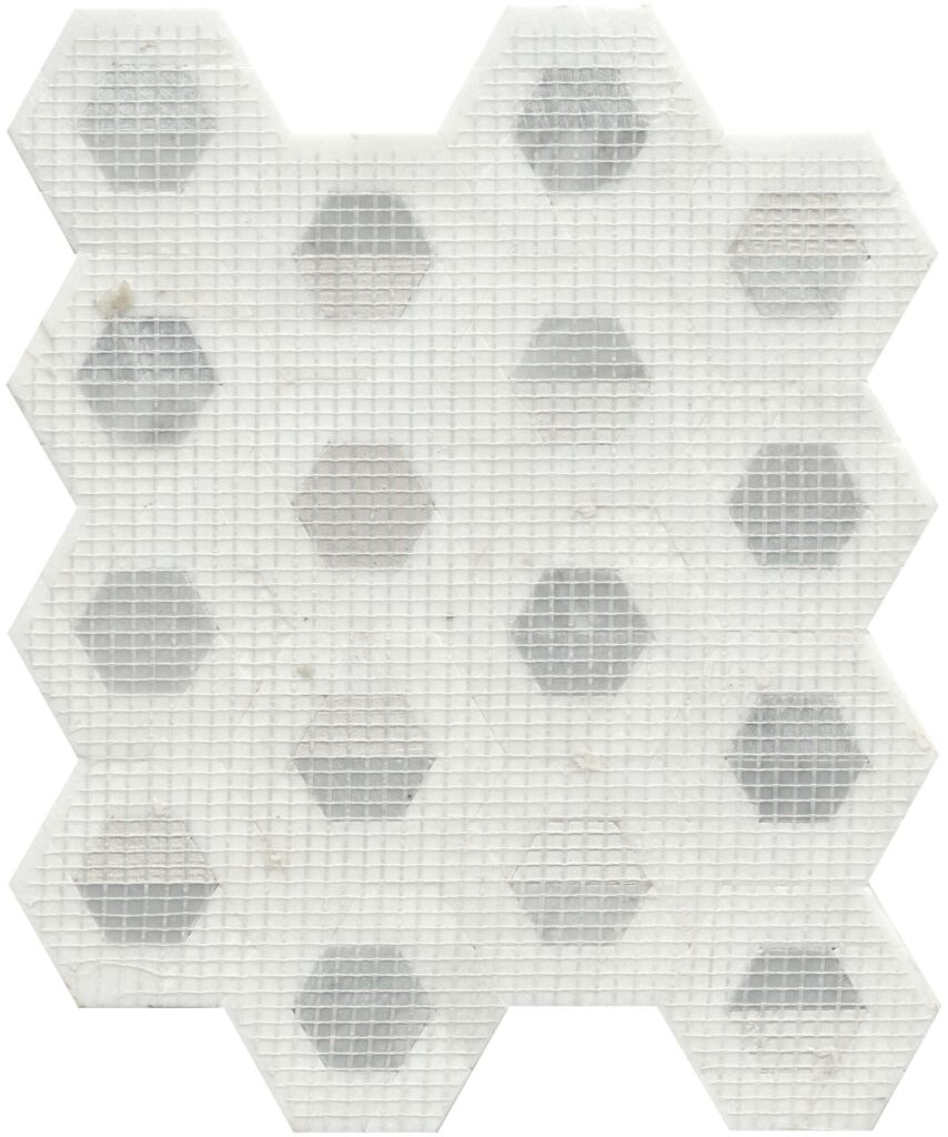 Bizou White/Gray Damask Back