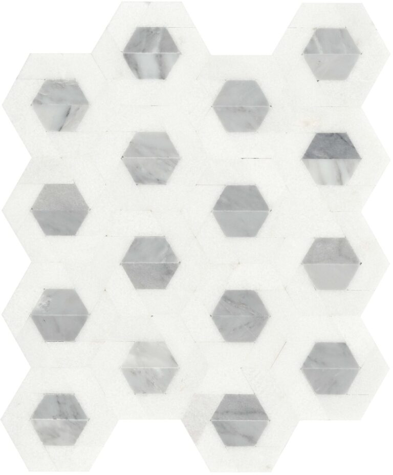 Bizou White/Gray Damask Mosaic