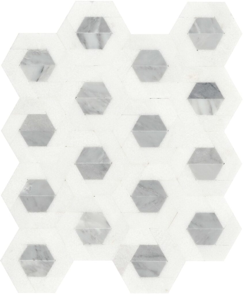 Bizou White/Gray Damask Mosaic