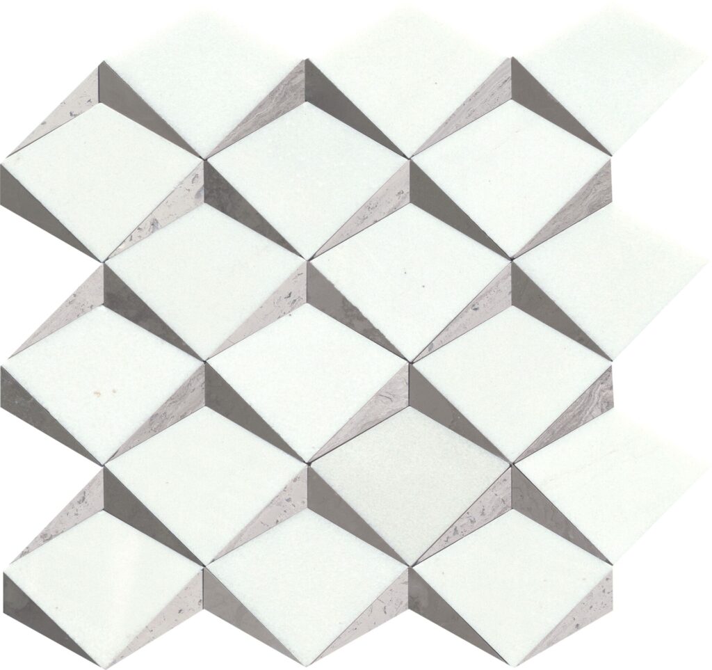 Bizou White/Taupe Crest Mosiac
