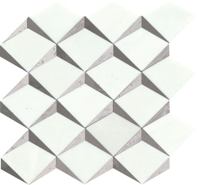 Bizou White/Taupe Crest Mosiac
