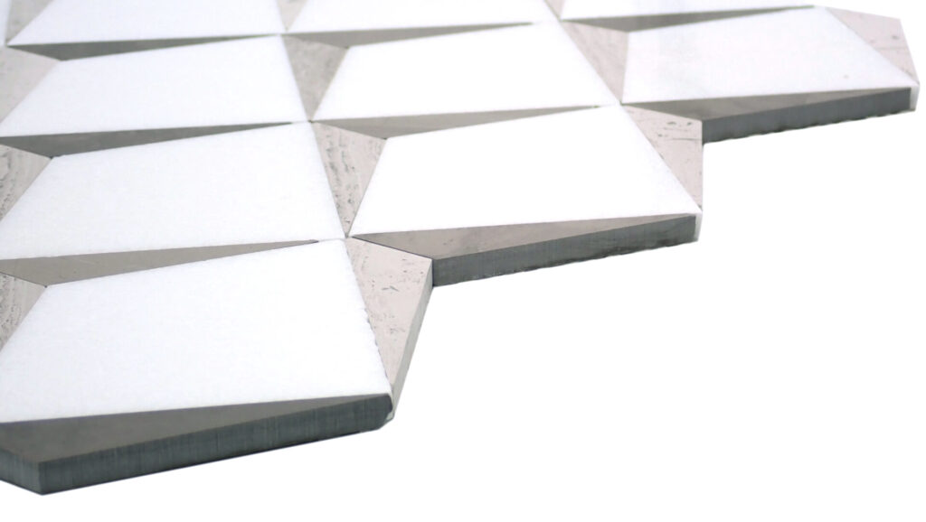 Bizou White/Taupe Crest Angle View