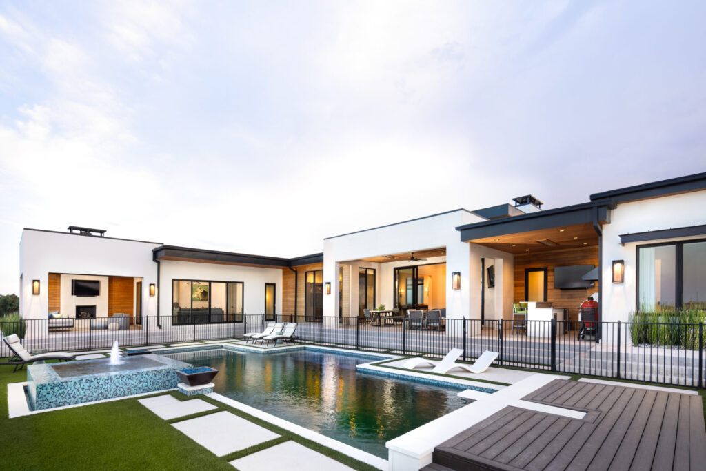 Exterior of house with pool