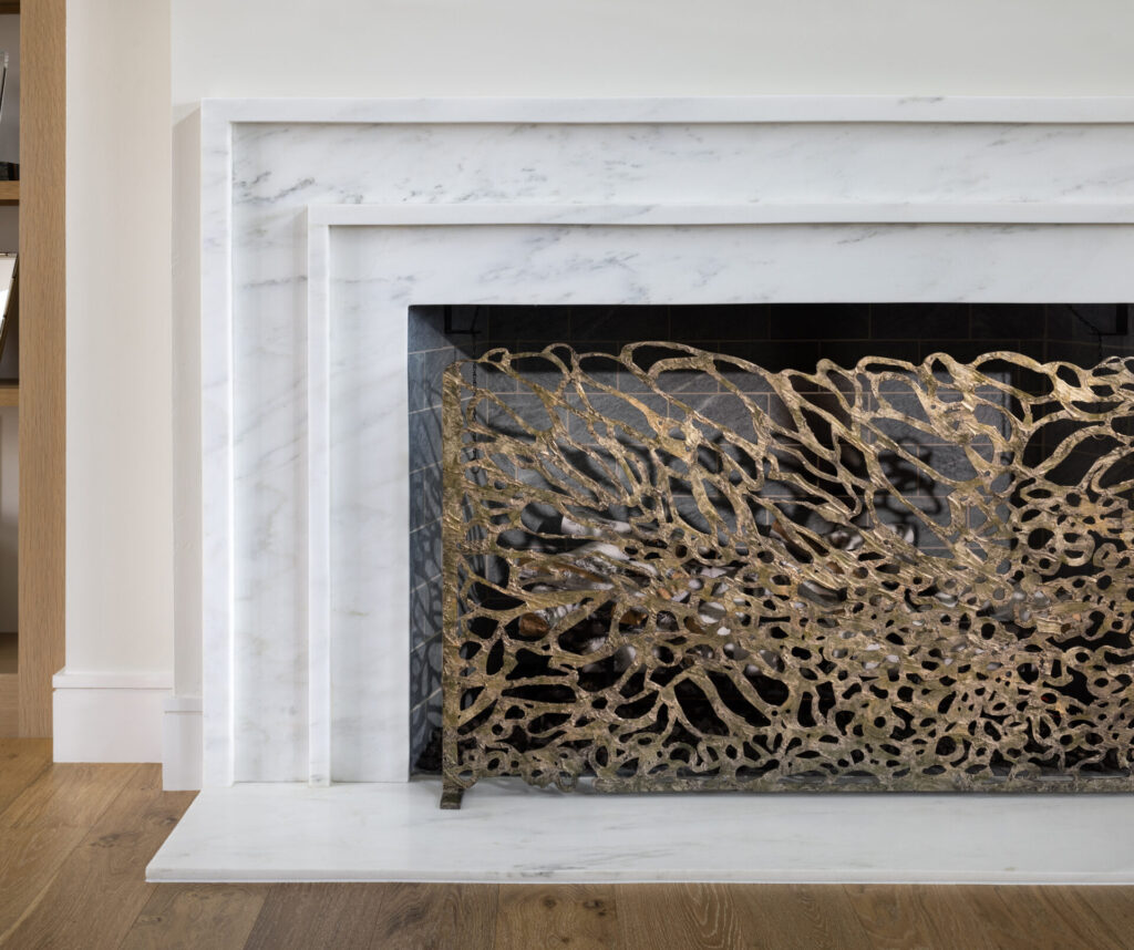 Fireplace surround in marble