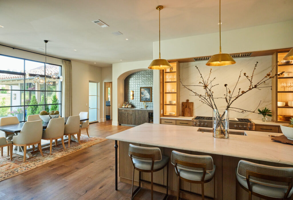 kitchen and dining room setting