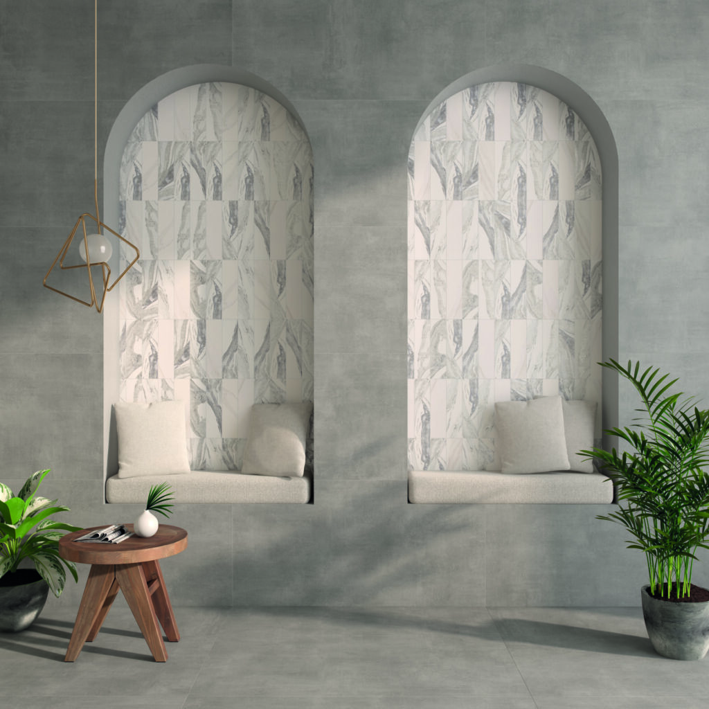 AMALA™ 3" x 12" room sample with arches bathroom