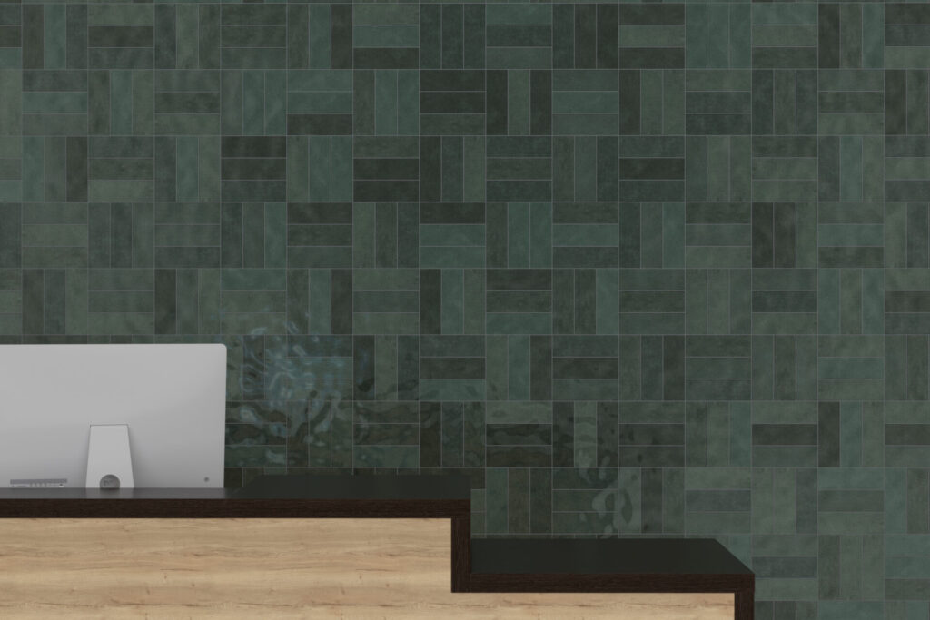passion sample wall with greens
