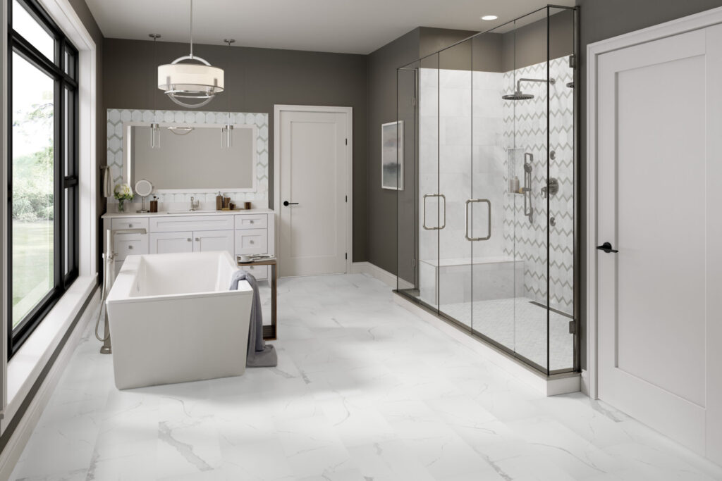Sculpture white bathroom floor sample