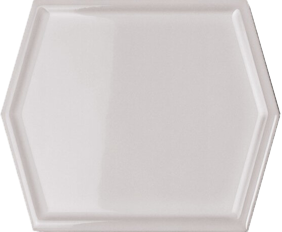 Voir Glossy Ceramic Hexagon Tile in Puff