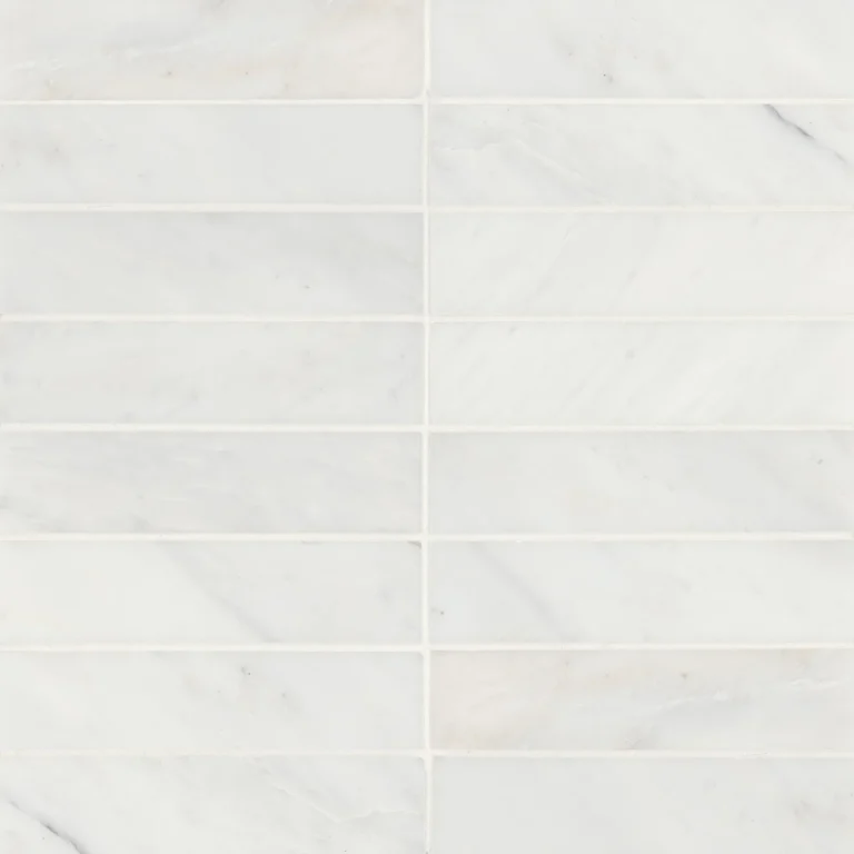 Monet 2 x 8 Honed Marble Decorative Tile in Oriental White