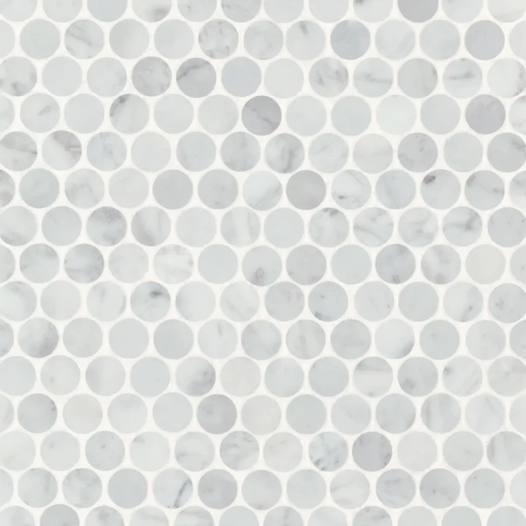 Monet Honed Marble Mosaic 8 Tile in White Carrara