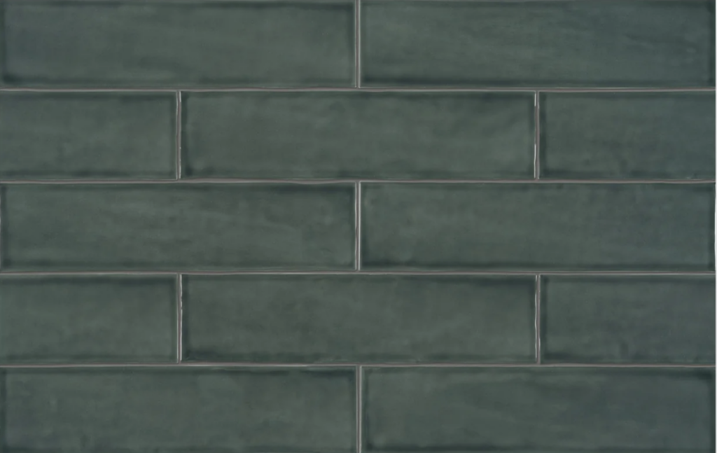 Watercolors 3 x 12 Emerald Glossy Rectangle tile sample