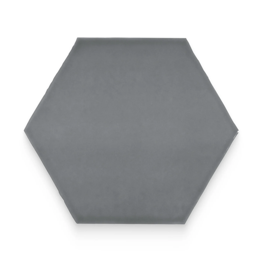 Watercolors 6x6 Charcoal Glossy Hexagon Tile