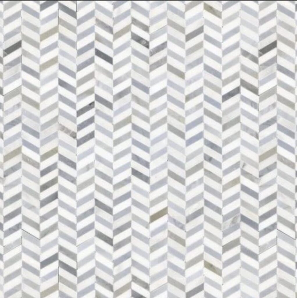 Luxe Chevron Ocean Polished Mosaic