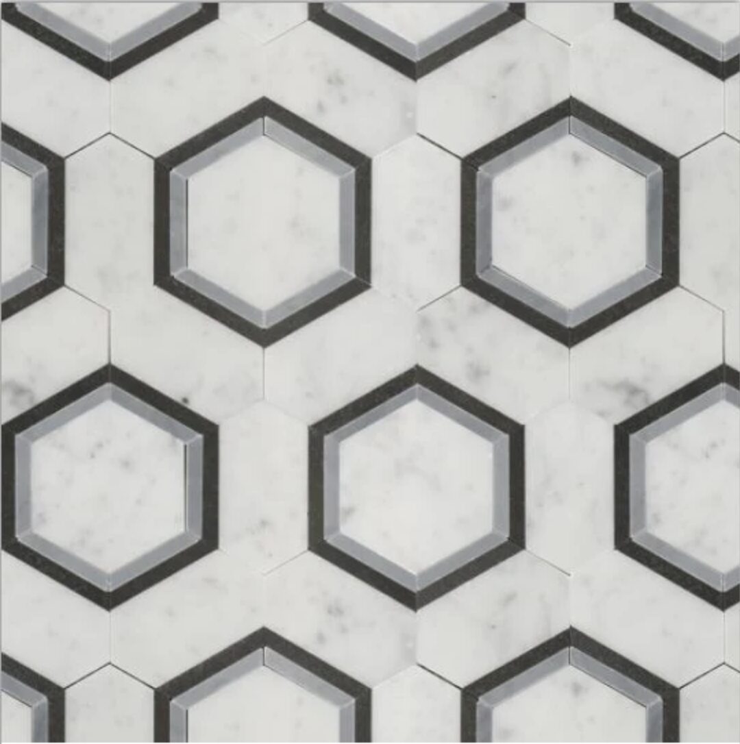 Luxe Infinity Hexagon Blue Mosaic