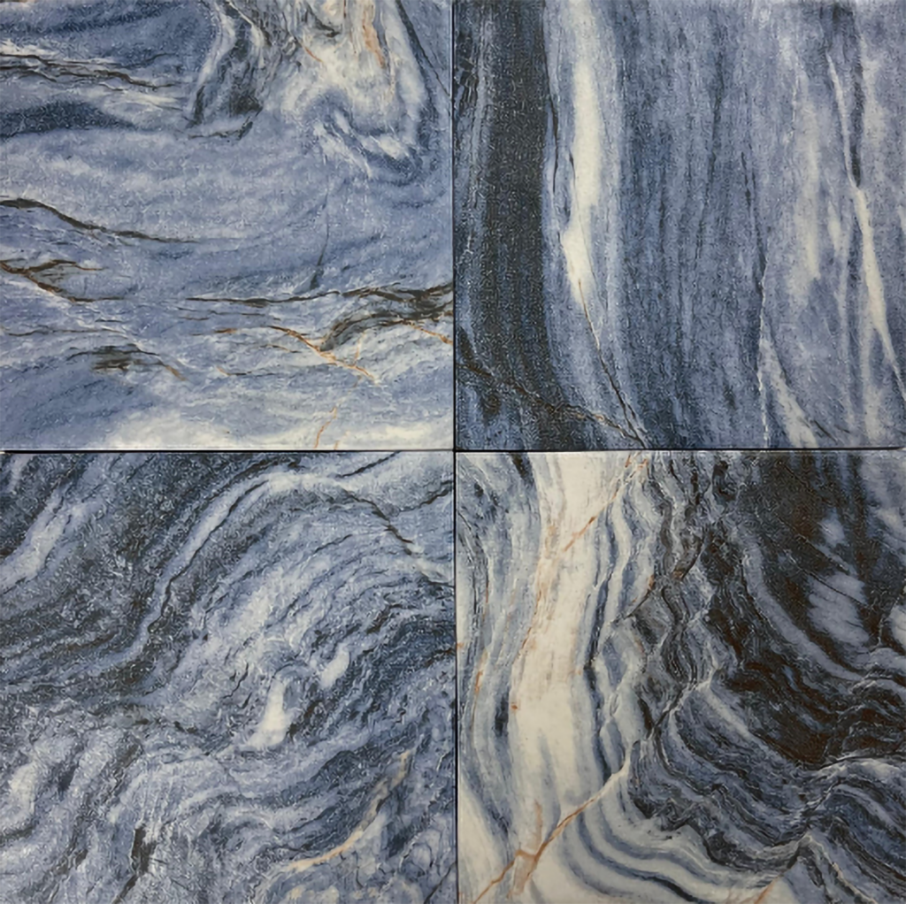 6X6 Deep Blue Oxid Porcelain Tile