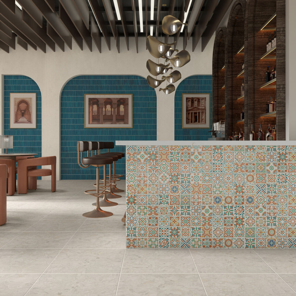 Bay Crackle Stacked Hand Crafted room scene