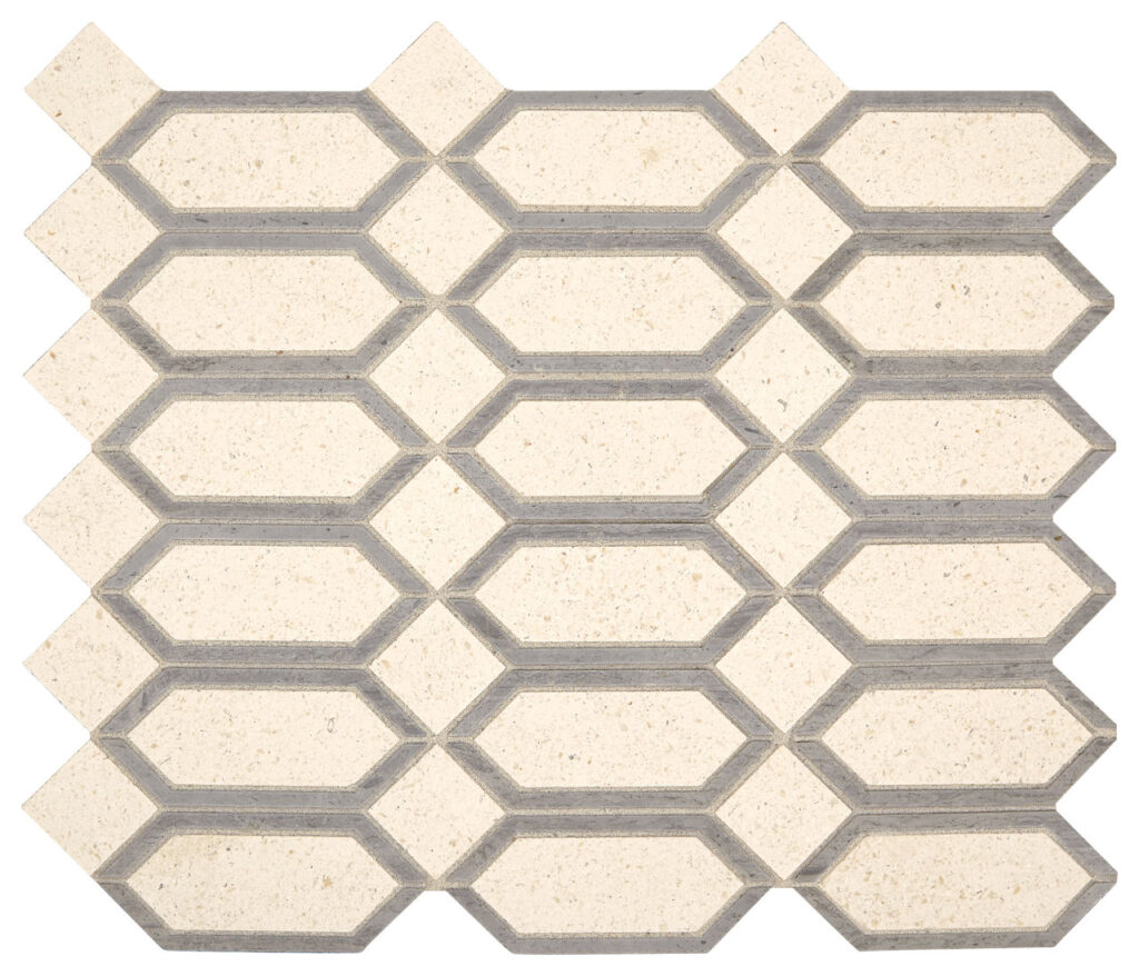 Beige And Gray Linear Hexagon