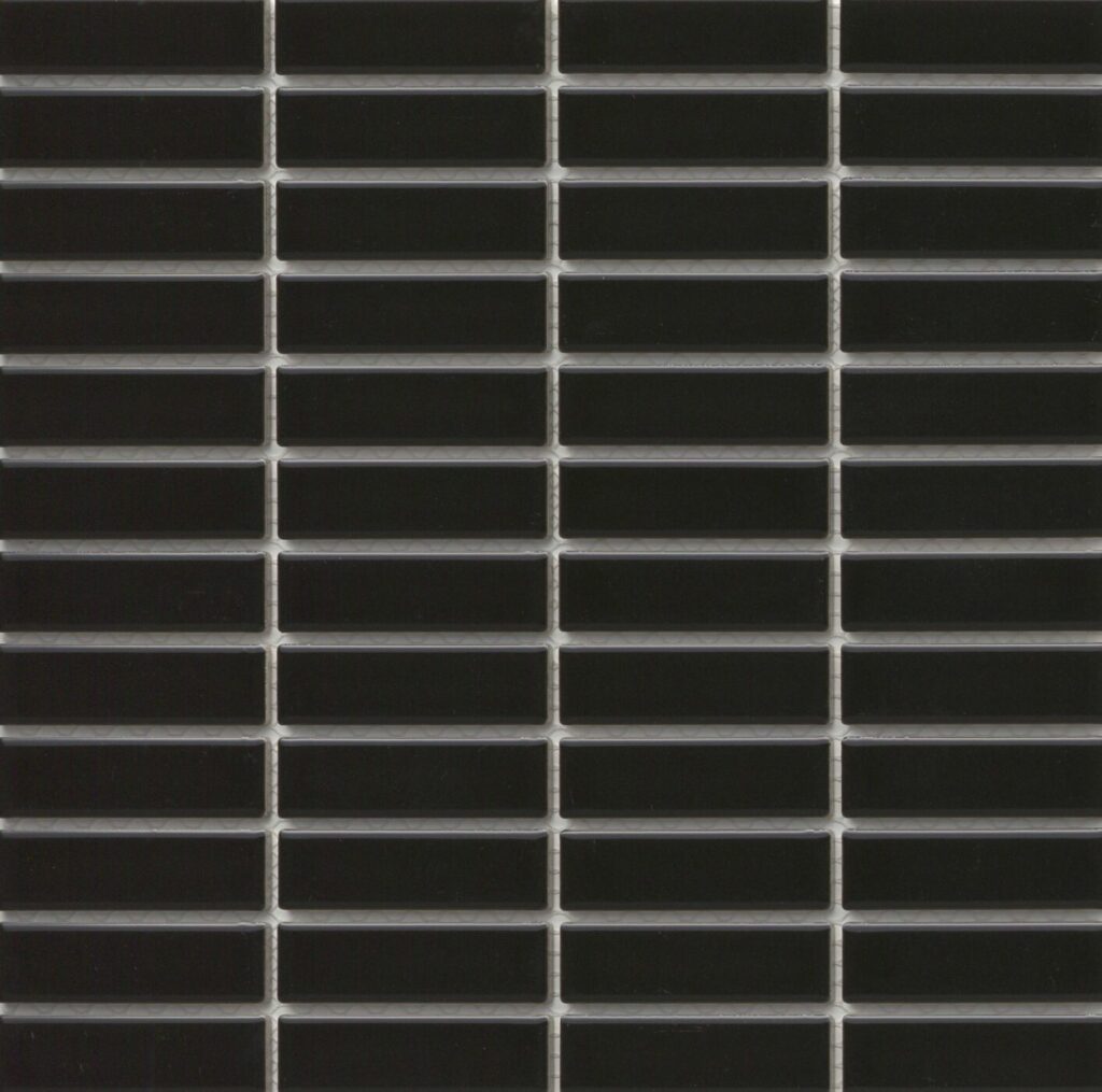 CATCH™ Glossy 1 x 3 Stacked Mosaic Black