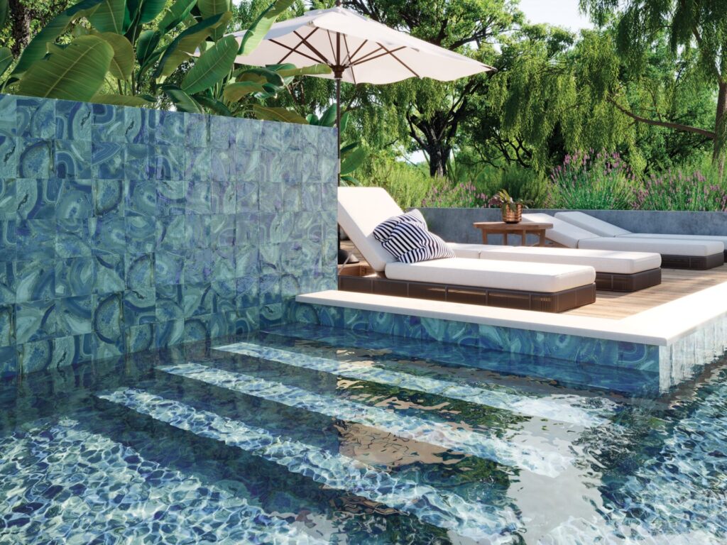 IMMERSE™ 6x6 in aqua outdoor sample