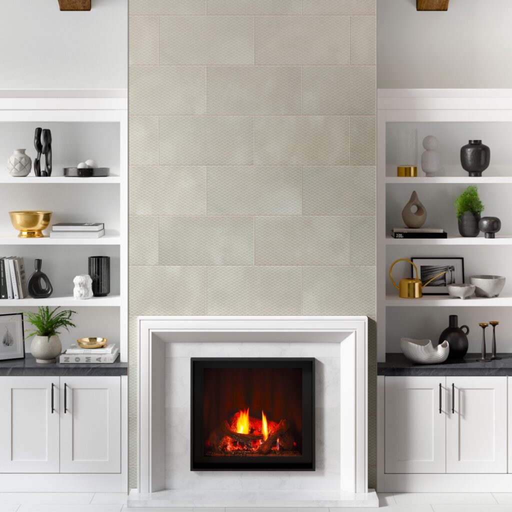 IRONWORX™ Ridge 12 x 23 Ivory wall sample fireplace