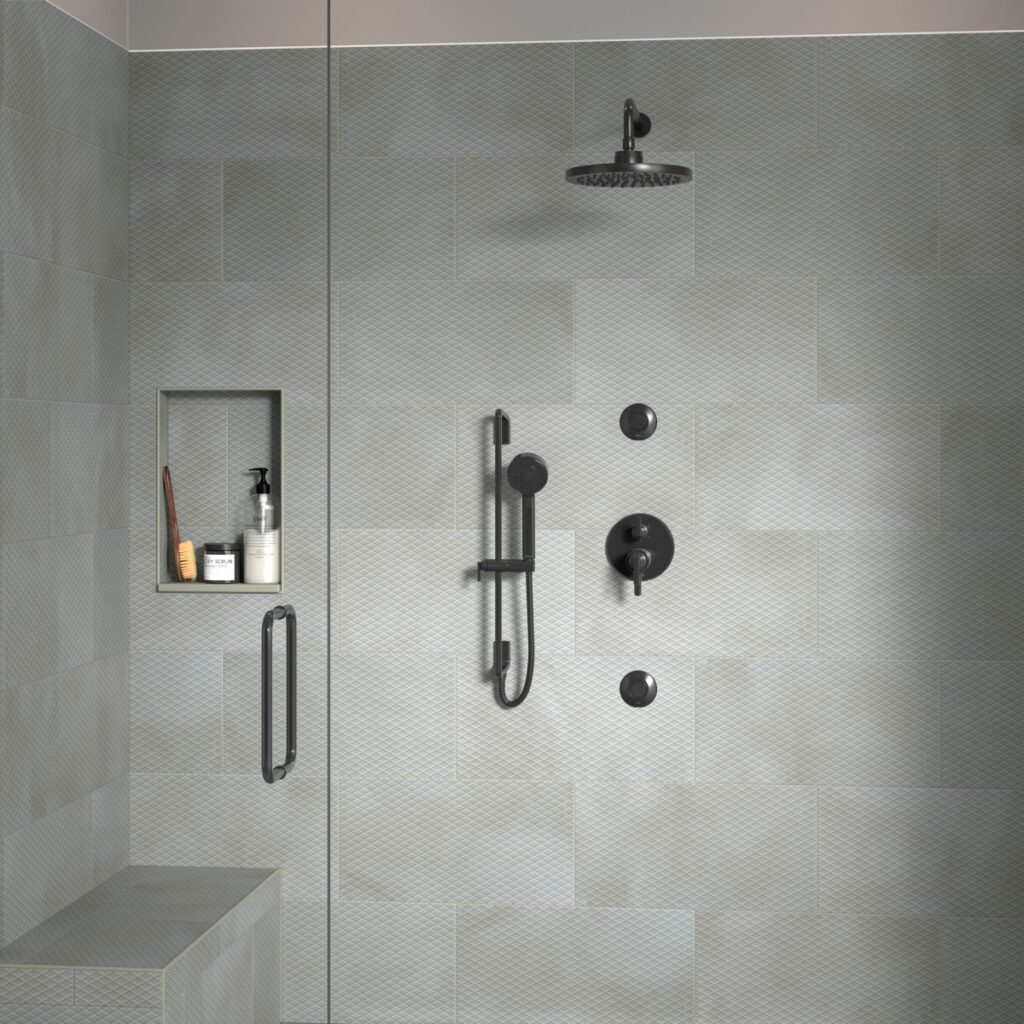 IRONWORX™ Ridge 12 x 23 shower wall sample