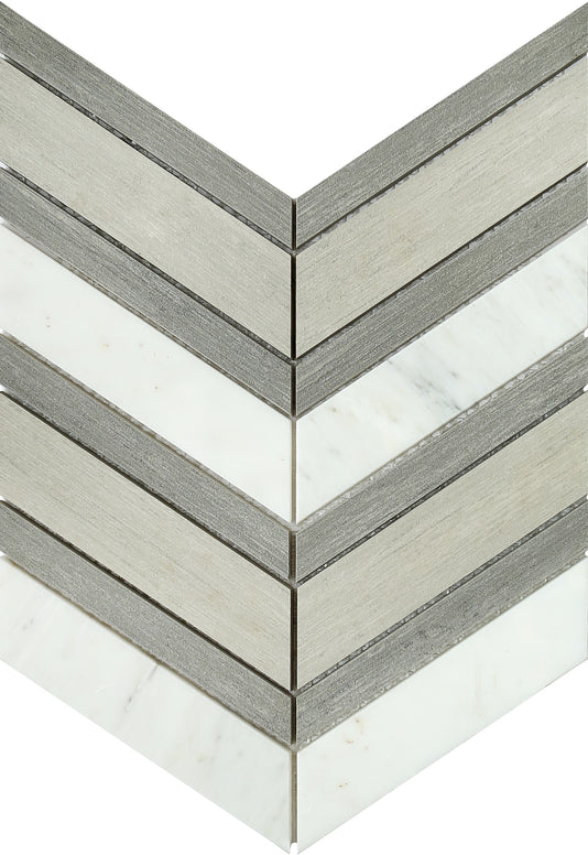 Intrigue™ Chevron Mosaic Gray Fawn