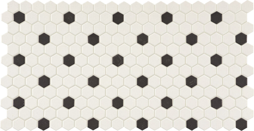 Keystones 2 Hexagon Mosaic Arctic White and Black
