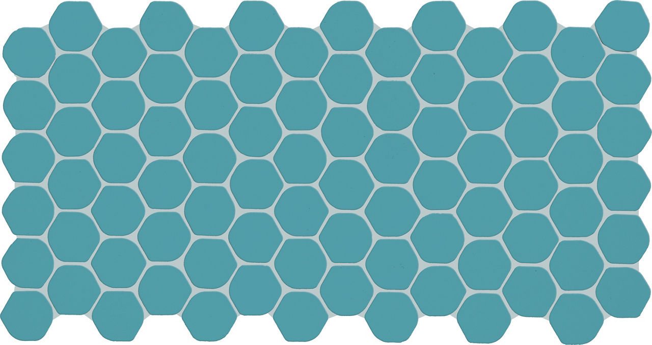 Keystones 2″ Organic Hexagon Mosaic in Ocean Blue