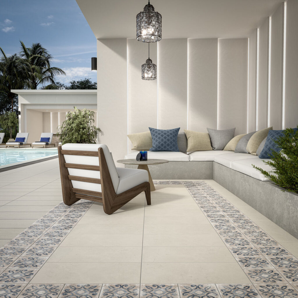 Lucca Blue Square Deco A outdoor sample floor