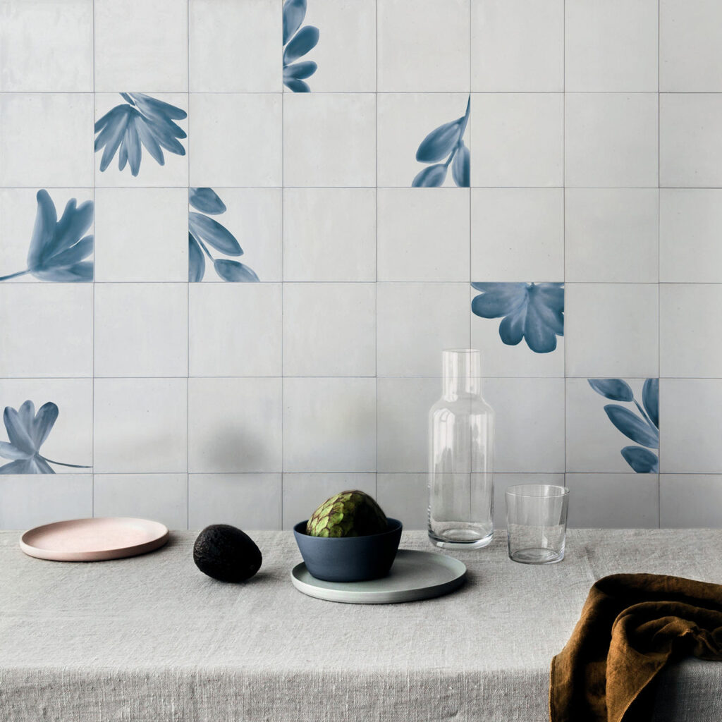 Rice Bianco square sample wall kitchen area