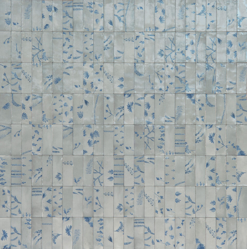 Rice Grigio Deco Leaf Rectangle