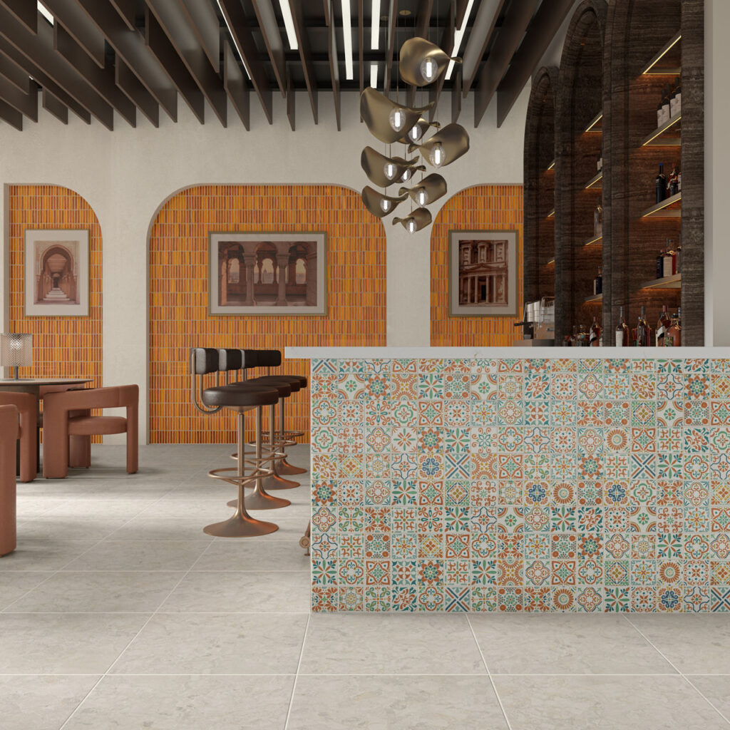 Spice Crackle Stacked Hand Crafted room scene