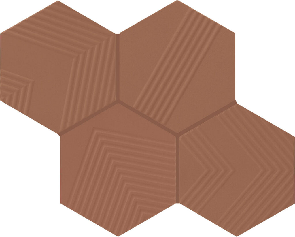 Warm Terracotta Hexagon Ripple Mix