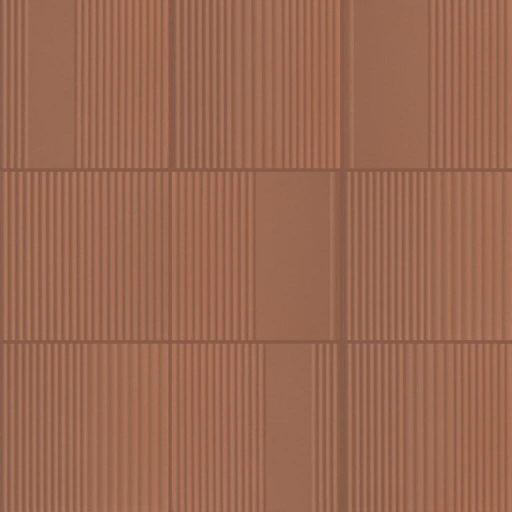 Warm Terracotta Square Ripple Mix