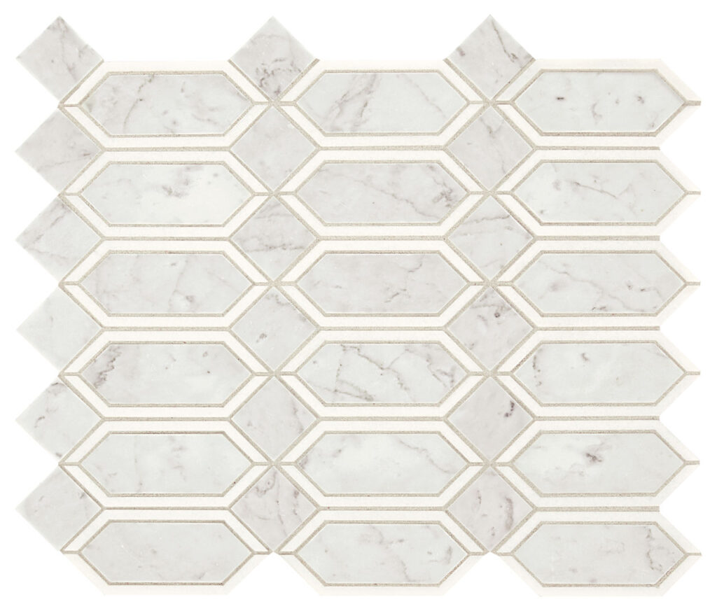 White And Gray Linear Hexagon