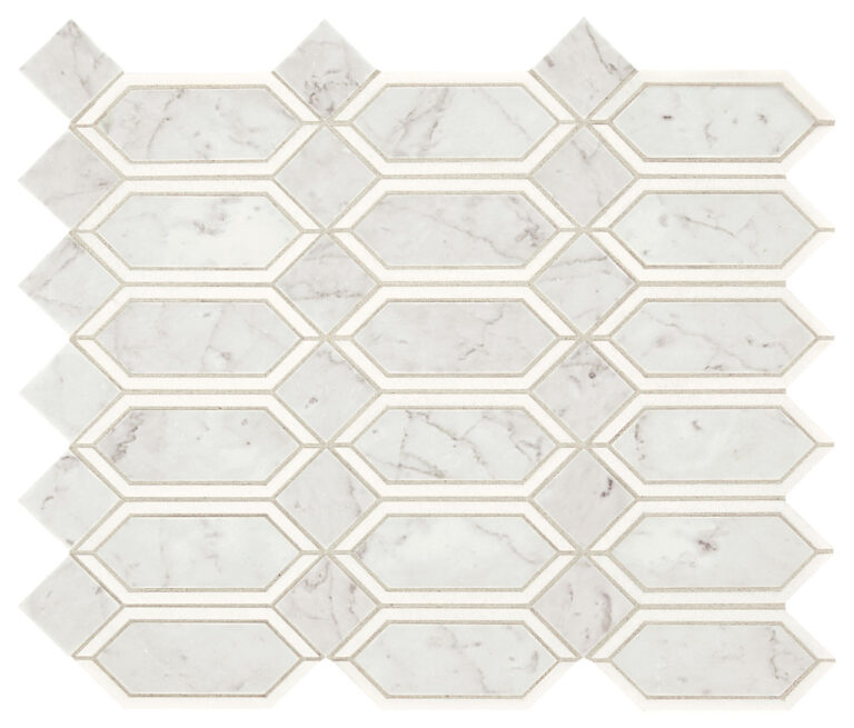 White And Gray Linear Hexagon