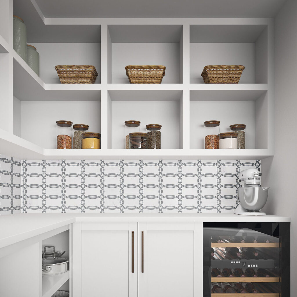White And Gray Trellis kitchen sample