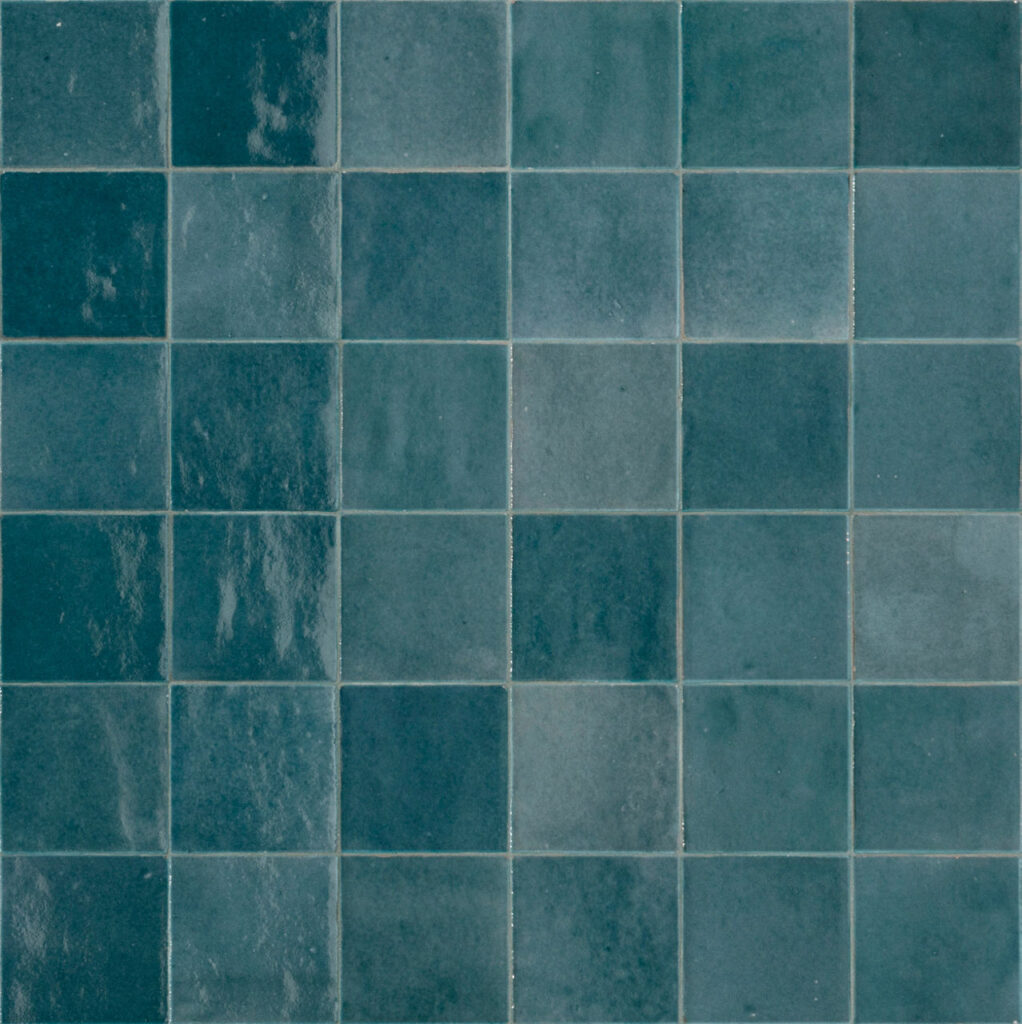 Zellige Neo Square Undulated Petrolio