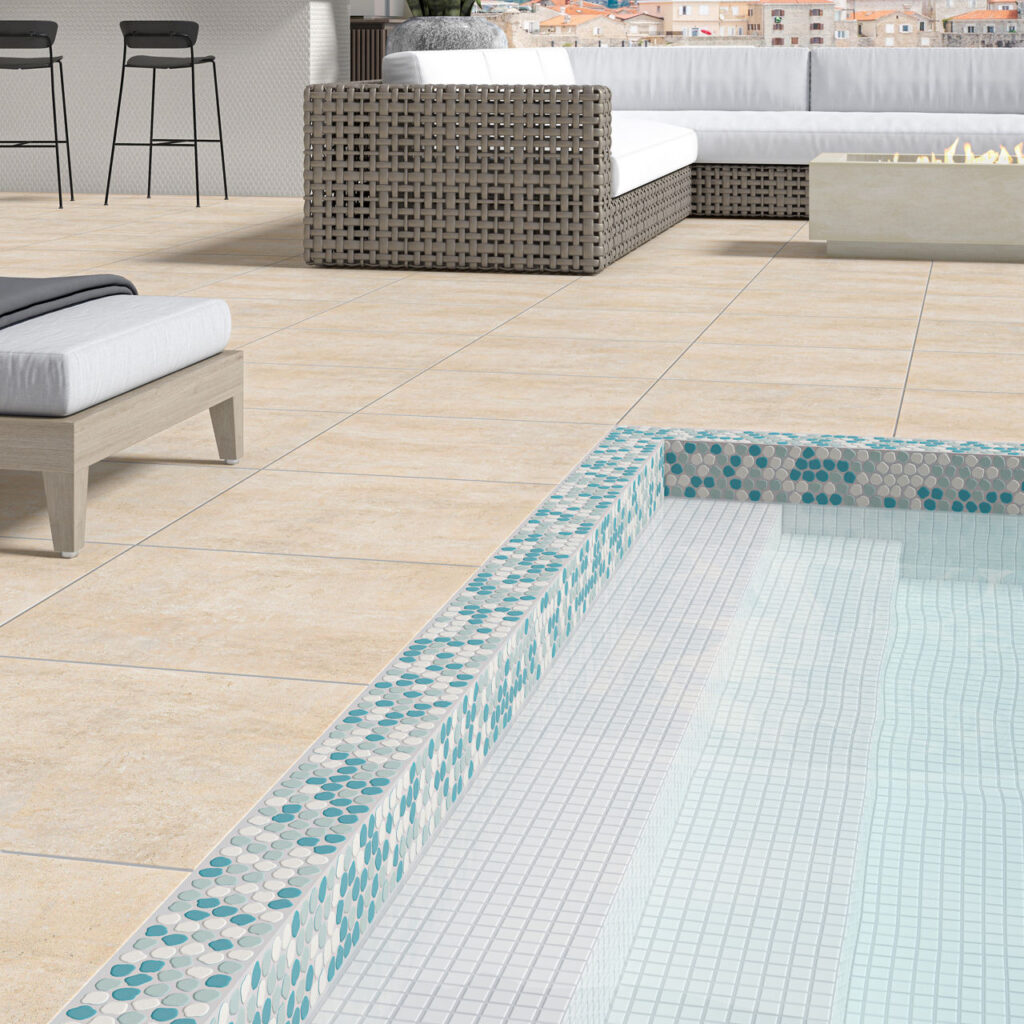 keystones mosaic penny blend pool liner