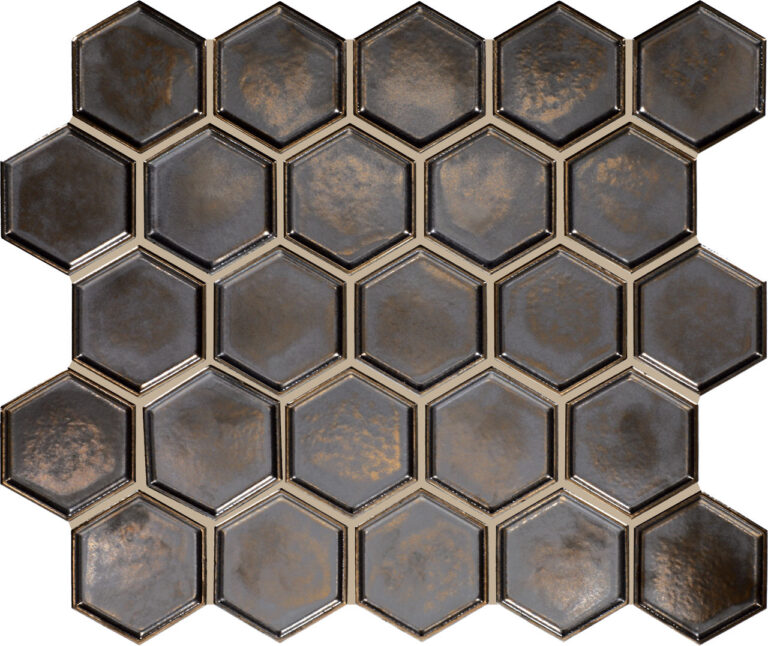Artefino Jewel Antiqued Brass Framed Hexagon Antiqued Brass