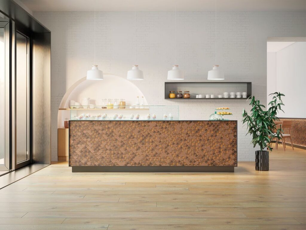 Drop Copper Brushed 12X12 wall sample