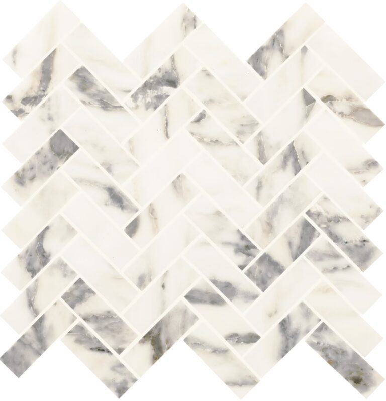 Eclessia Marble 1 x 3 Herringbone Honed Arabescato Argento