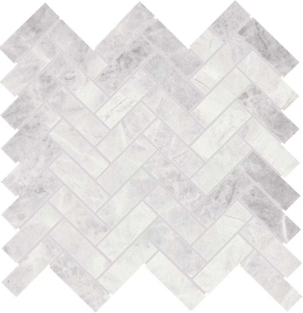 Eclessia Marble 1 x 3 Herringbone Honed Cristallo