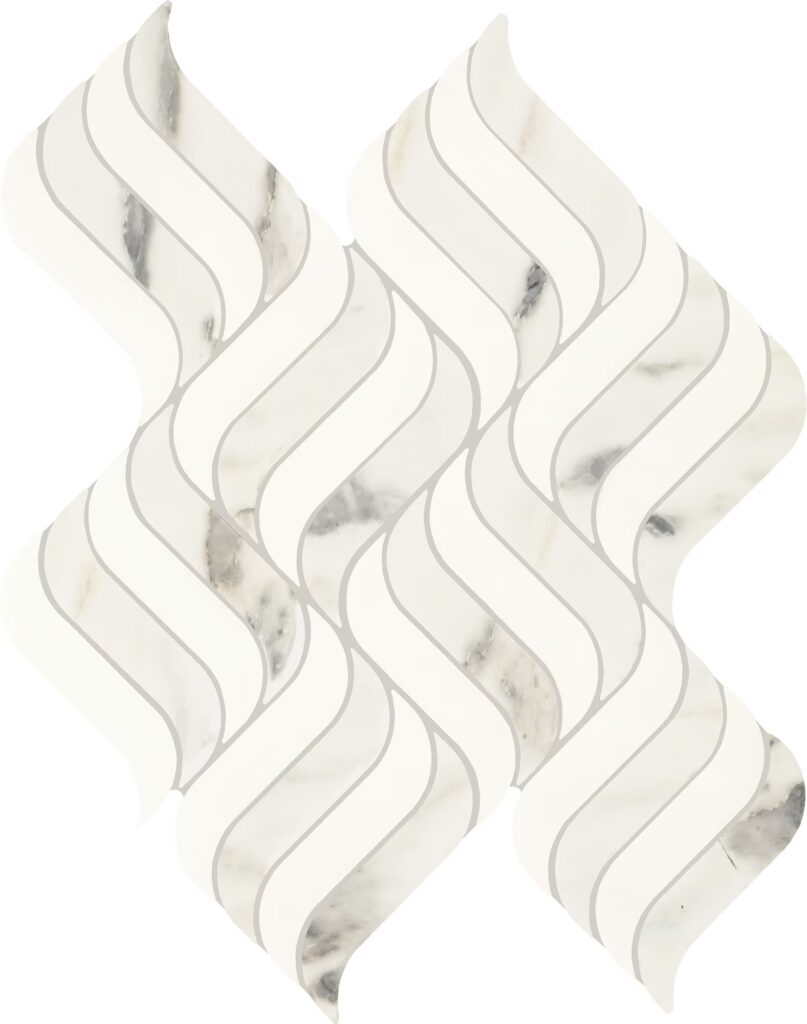 Eclessia Marble Blend Wave Polished Arabescato Argento