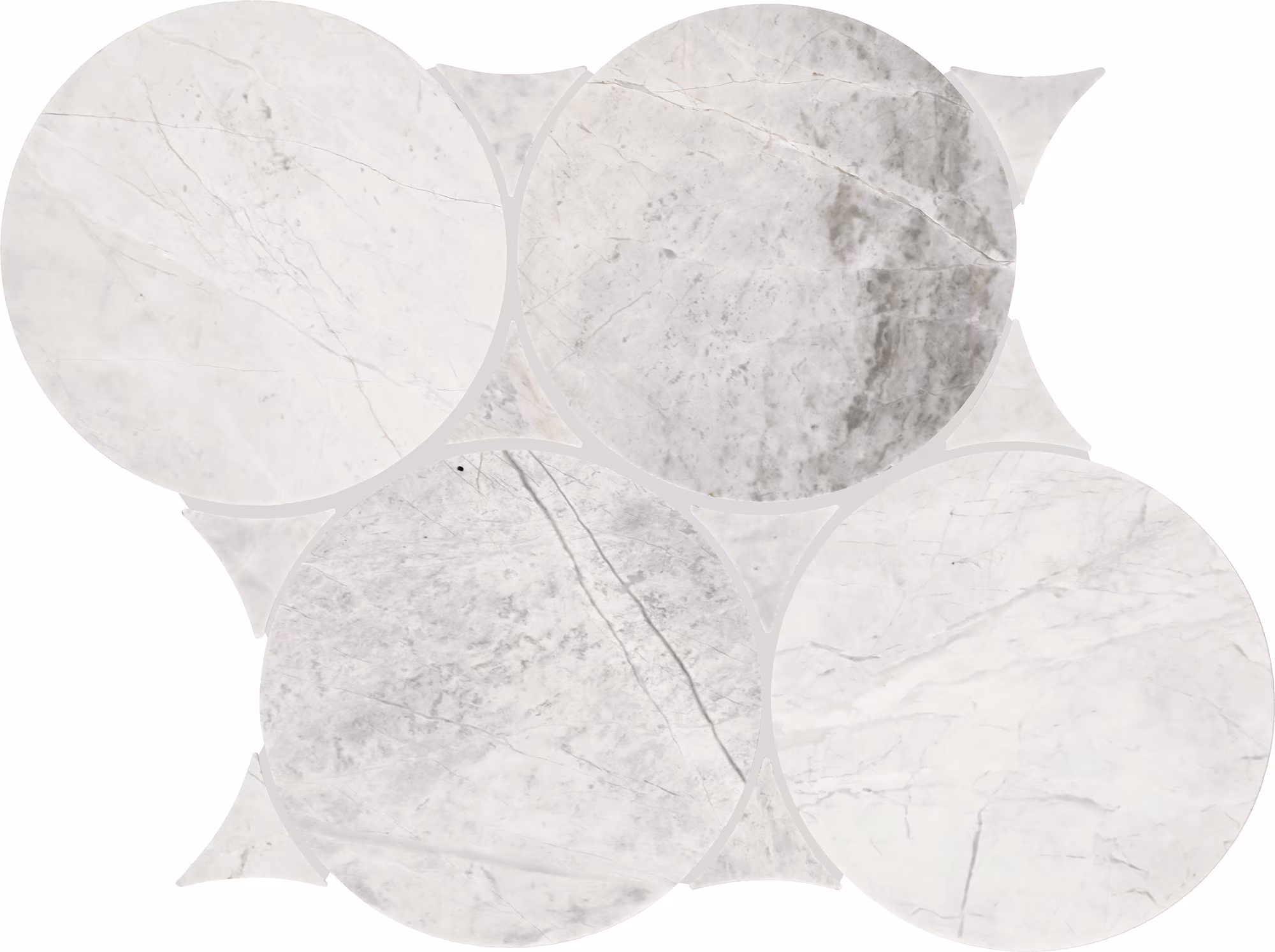 Eclessia Marble Cristallo and Volakas Circle Mosaic