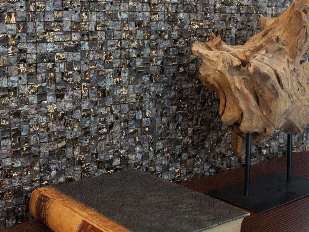 Elite Lava Stone Mix Gold Silver 12X12wall ample