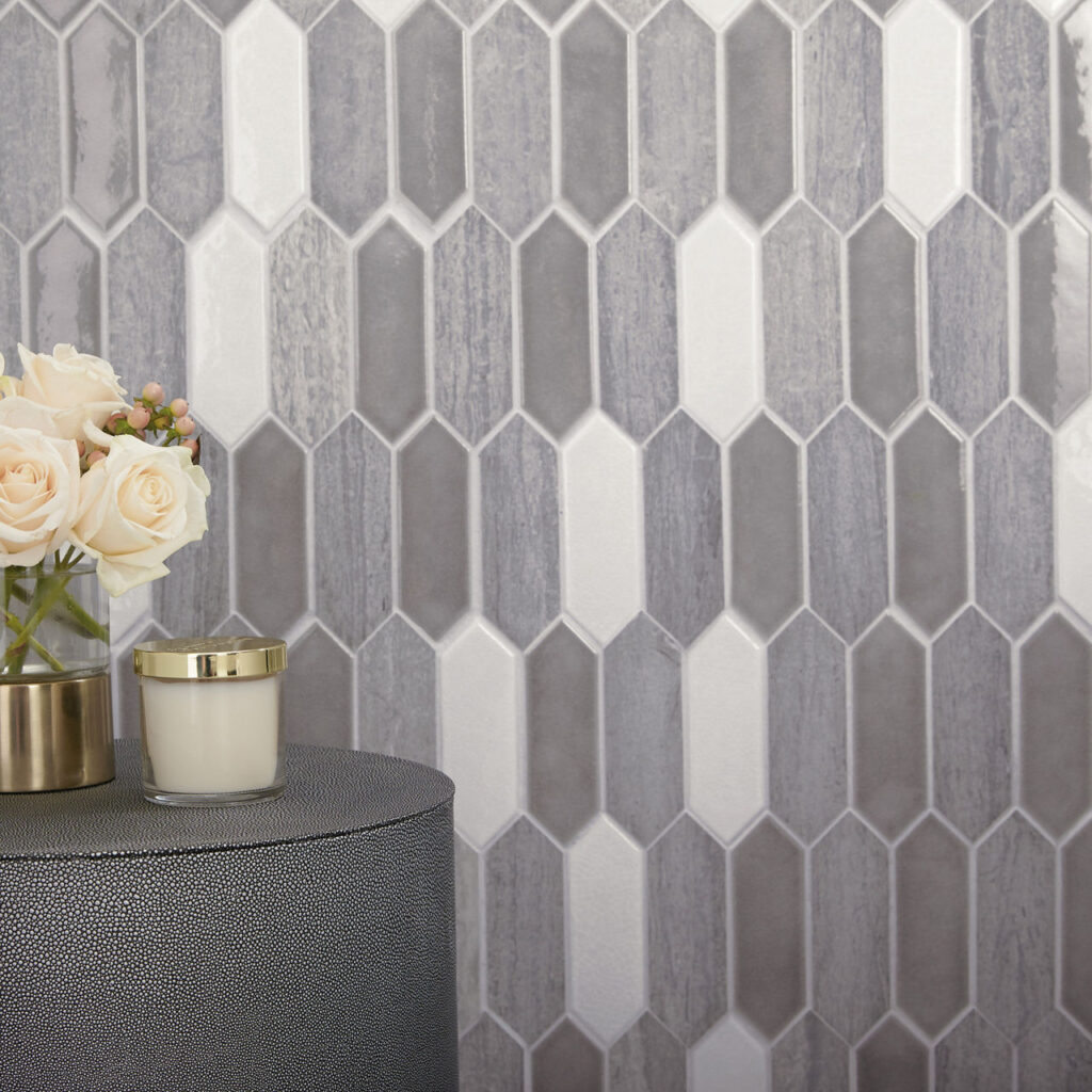 Fonté Blend Picket Mosaic heather harbor close up of wall sample