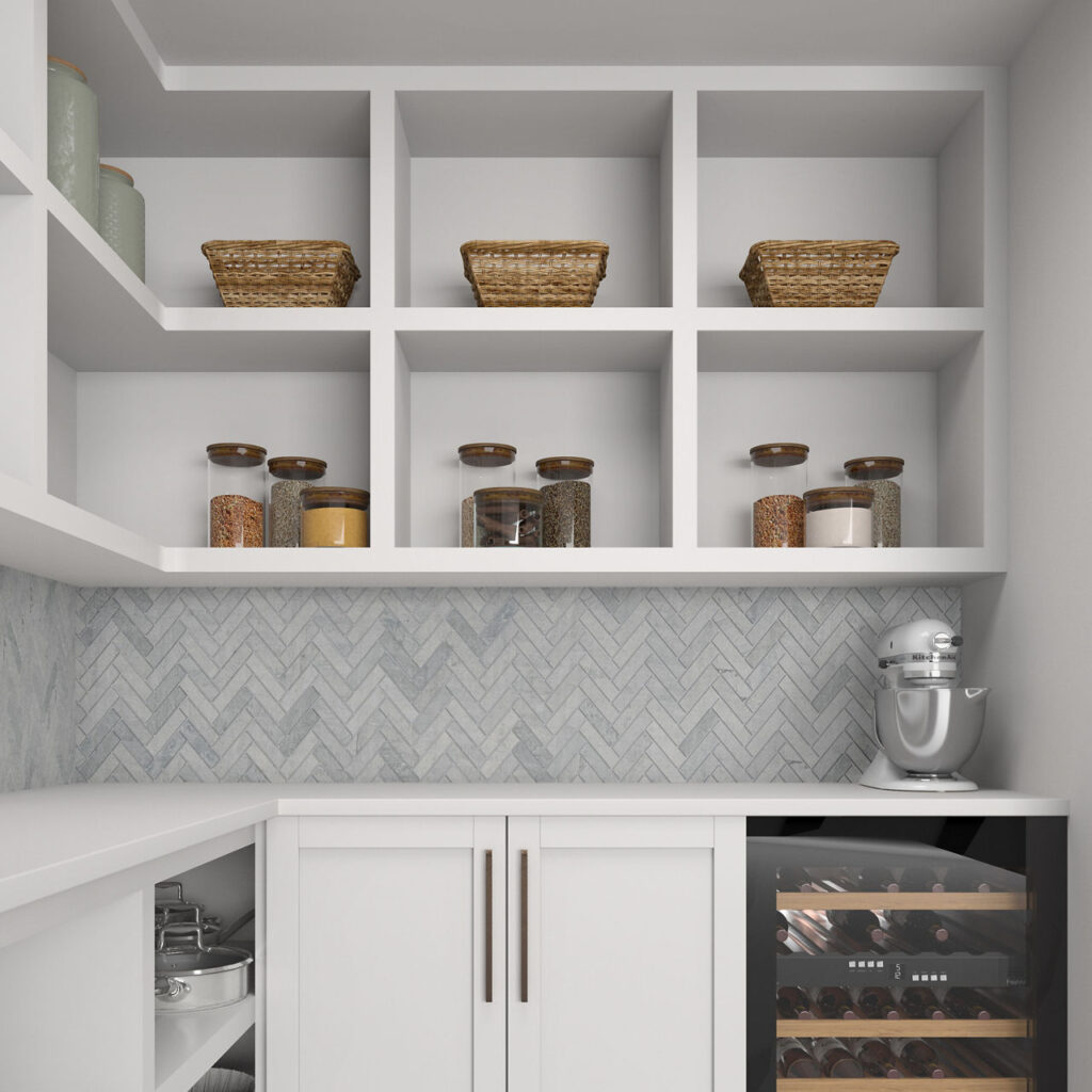 Fonté Herringbone Honed wall sample kitchen or pantry