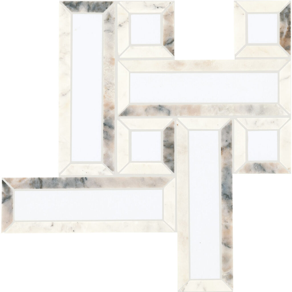 Gamma Blend Basketweave Mosaic Polished Illusive